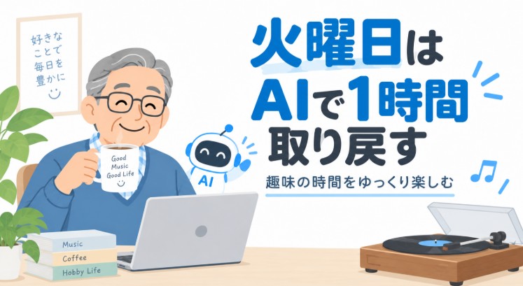 AIで１時間得をしたシニアの男性